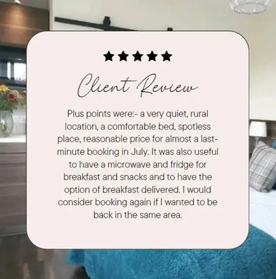 a sign for a hotel room with four stars at The Wee Stay - Room Only - Rural 1 Bed Guest Suite in Middleton Fossoway