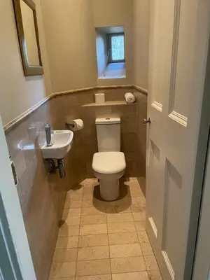 a bathroom with a toilet and a sink at Private Guest Suite in Georgian Townhouse in City Centre in Edinburgh
