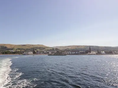 a view of the water from a ferry at Silverbells in Millport