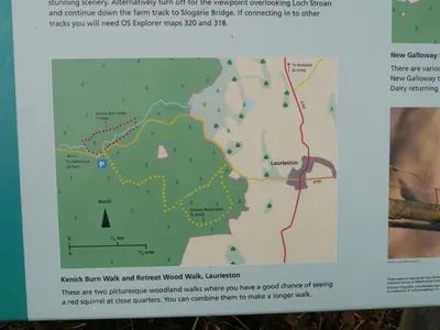 a screenshot of a map of a hiking trail at Airie Farmhouse in Castle Douglas
