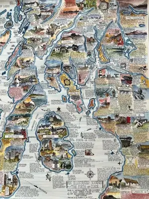 a map of a city with buildings and roads at Waverley Apartments - The Wedge in Gourock