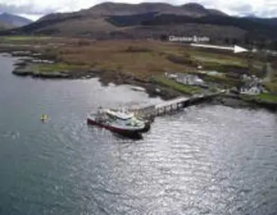 a boat in a large body of water at Glenview Salen in Salen