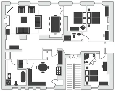 a black and white floor plan of a house at Edlets - Frederick Street Apartment in Edinburgh