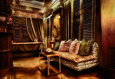 a living room with a couch and a table at House of Gods Glasgow in Glasgow