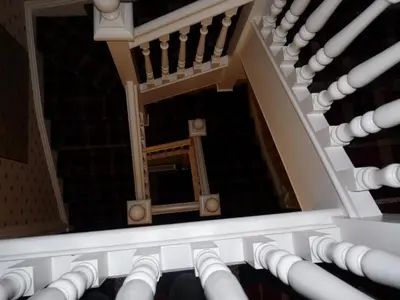 a view of the stairs from the top of the building at Glengorm Guest House in Oban