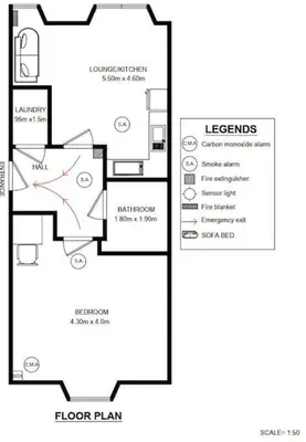 a floor plan of a house at Stunning Ground Floor flat in Southside. in Glasgow
