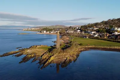an island in the middle of the water at Seaside Apartment in Largs