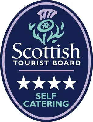 a sign for a scottish tourism board with stars at Loch Lomond Lodge in Rowardennan