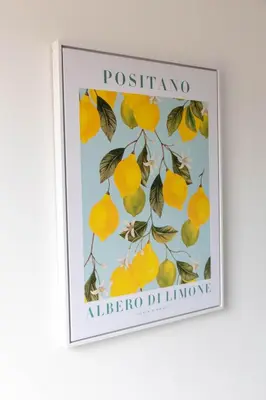 a framed picture of a lemon tree on a wall at Winton House in Glasgow