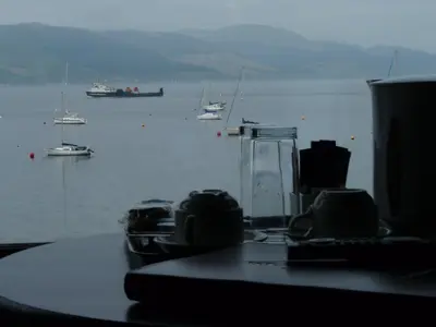 a view of a harbor with boats in the water at The Spinnaker Hotel in Gourock