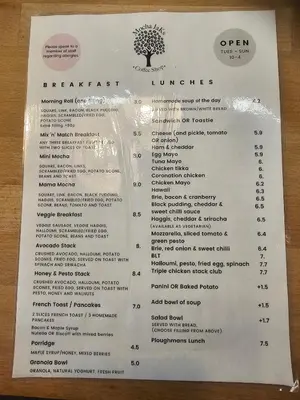 a picture of a menu for a restaurant at Cunninghame 4 in Beith