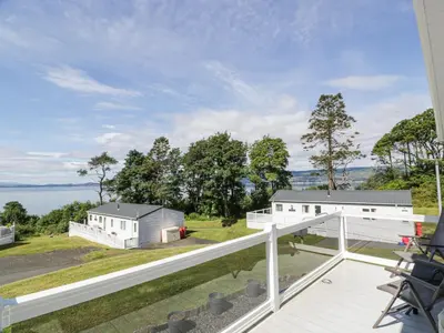 a view of the house from the balcony of a house at Bethany's Retreat in Wemyss Bay