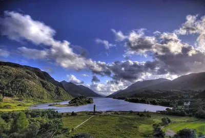 a view of a river with mountains in the background at Beolary in Oban