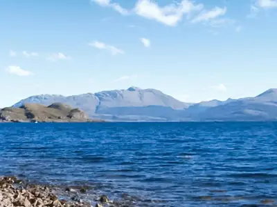 a large body of water with mountains in the background at Shepherds Cabin - Uk48225 in Ardgour