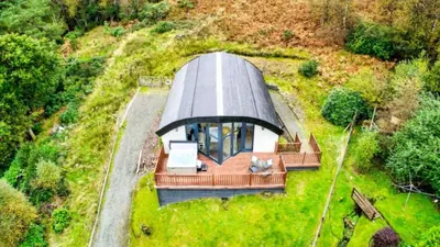 an overhead view of a house with a dome roof at TheLodge in Arrochar