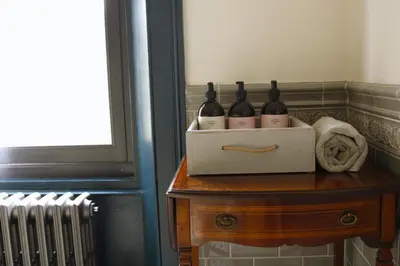 a box of wine bottles sitting on a table at Suie Hunting Lodge in Killin