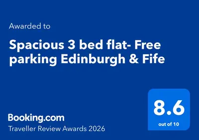 a screenshot of a bed flat free parking enrollment and fire at Spacious 3 bed flat- Free parking Edinburgh & Fife in Inverkeithing