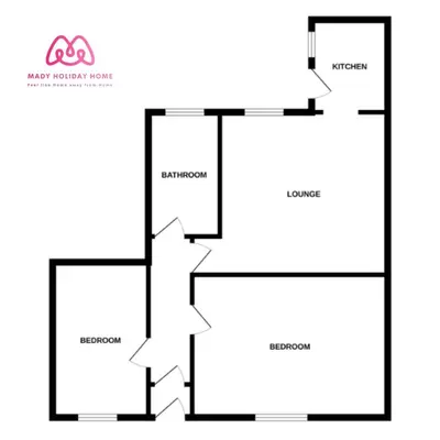 a block diagram of a house at Ground Floor Entire Apartment Self Checkin in Crossgates