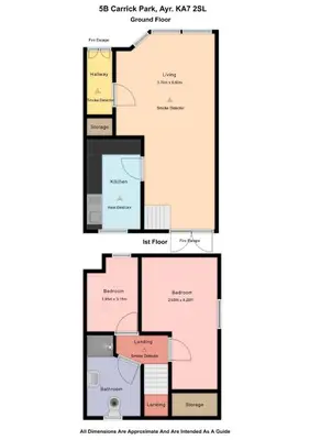 a floor plan of a house at Church Cottage with sunny garden in Ayr