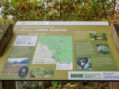 a sign for a green ecosystemconservancy reference to glen greengan at Elleric Pods - The Last Resort in Appin