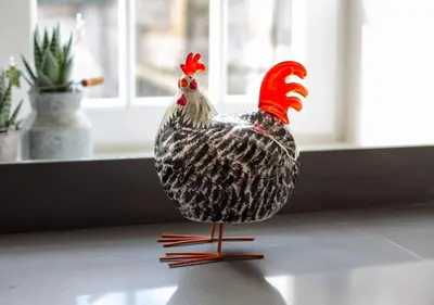 a rooster toy on a table in a room at The Dower House at Solsgirth Home Farm in Dollar
