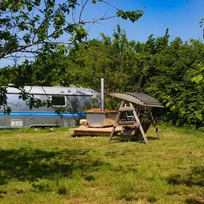 Luxury Airstream Getaway with Sauna and Hot Tub