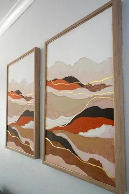 two paintings hanging on a wall at Carradale House in Falkirk