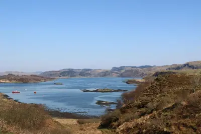 a view of a river from a hill at Torsa in Oban