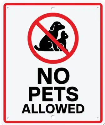 a sign with a sign that says no pets allowed at My Glasgow House Robroyston in Hogganfield