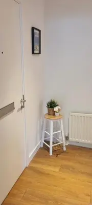 a room with a table with a potted plant on it at Thistle & Tide in Edinburgh