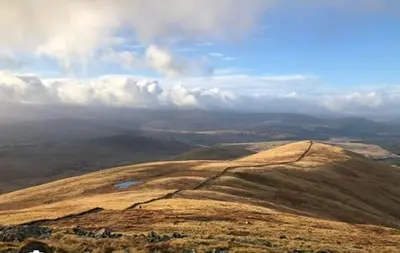 a view of the top of a hill at Granite House in Carsphairn