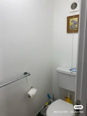a bathroom with a toilet and a roll of toilet paper at Stunning double room near the city center in Moffat