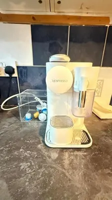 a coffee maker sitting on top of a counter at Glasgow One Bedroom Flat close to city centre and all amenities in Glasgow