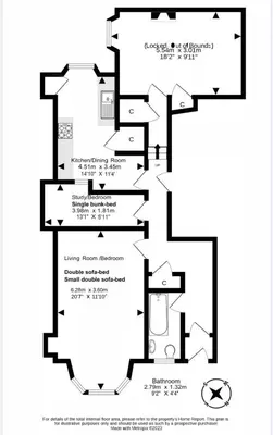 a floor plan of a house at Charming flat in beautiful area in Edinburgh