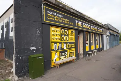 a building with a sign on the side of it at Glasgow Group Getaway in Glasgow