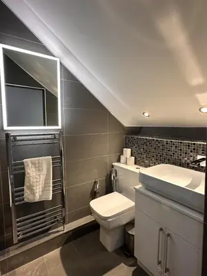 a bathroom with a toilet and a sink at Walker Apartment in Edinburgh
