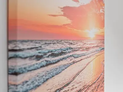 a beach scene with the sun setting over the ocean at Mollison 2 Bedroom Apartment - Harthill in Harthill