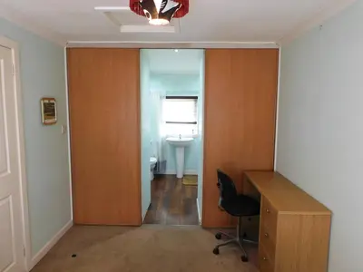 an office with a desk and a chair in a room at Cosy 2 Bed Apartment in Crossford near Lanark in Crossford