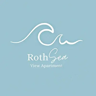 a drawing of a wave on a blue background at Seaview apartment in Rothesay in Rothesay