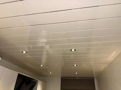 a person is projected on the ceiling of a building at Likewise Modern Two bedrooms Home for 4 in Glasgow Area in Pollokshaws