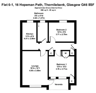 a diagram of a floor plan of a house at Likewise Modern Two bedrooms Home for 4 in Glasgow Area in Pollokshaws