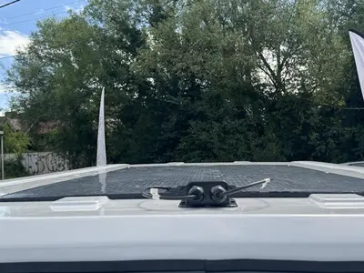 a car roof with a carabiner on top of it at Campervan Scotland, Ben Roamer in Dunblane