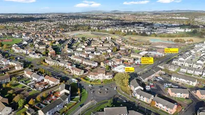 an aerial view of a city with houses at Vacant Nests Dunfermline WiFi Priv-Parking in Fife