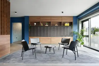 a living room with chairs and a table at For Students Only Westfield in Edinburgh in Edinburgh