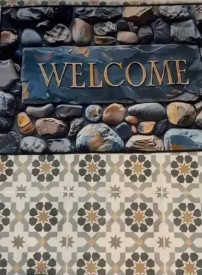 a welcome sign on top of a tiled floor at 4 Bed Detached Home Perfect for Families & Groups in Glasgow