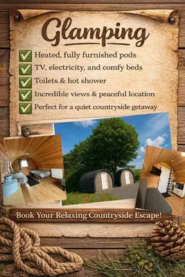 a collage of pictures of a sign with a building at Pentland View Campsite in Haywood