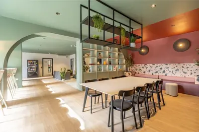 a dining room with a table and chairs at For Students Only - Dunaskin Mill in Glasgow in Glasgow