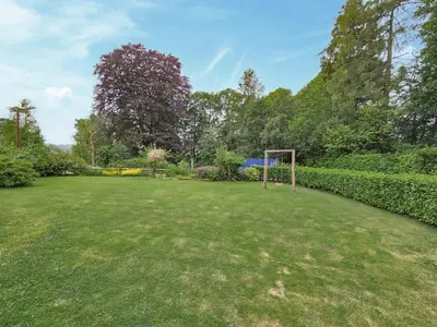 a field with a soccer ball in a yard at Lady Farm in Girvan
