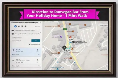 a map of the dunnington bar from your holiday home i mint walk at Spacious 3 Bedroom Entire Apartment Self Check in & Free Parking in Cowdenbeath