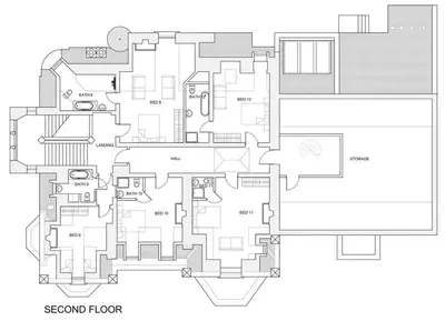 a floor plan of the second floor of a house at Argyll Country House in Clachan